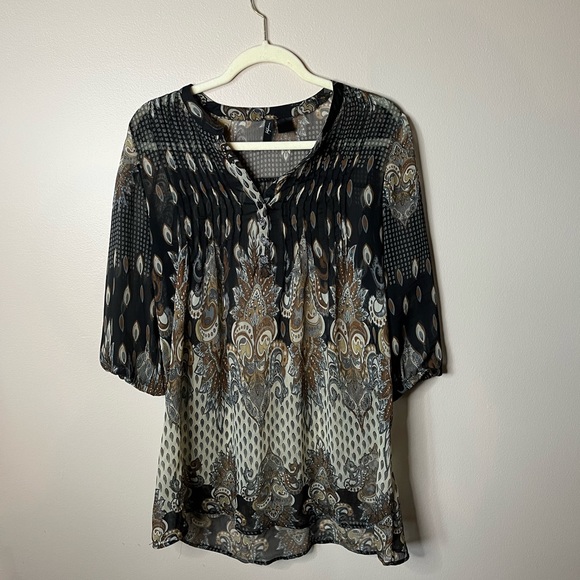 Kylee Bohemian Dress Blouse | Dressy Shirt - Picture 1 of 1